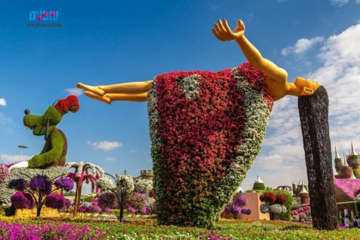 Floating lady miracle garden dubai