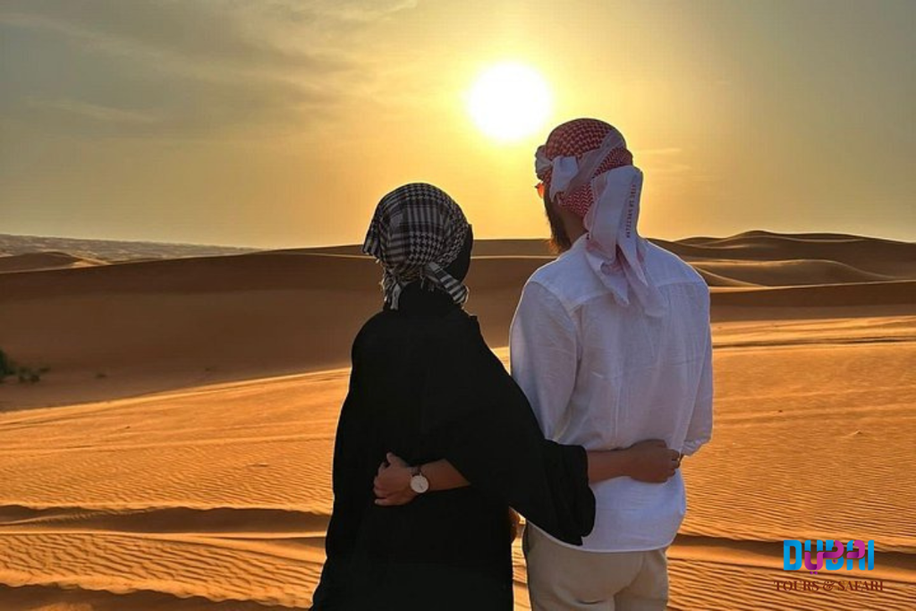 Tourists on a desert safari in Dubai