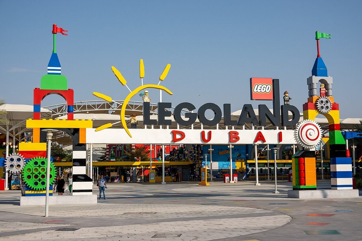 The entrance and ticket area of LEGOLAND Dubai, one of the parks covered by Dubai Parks and Resorts tickets