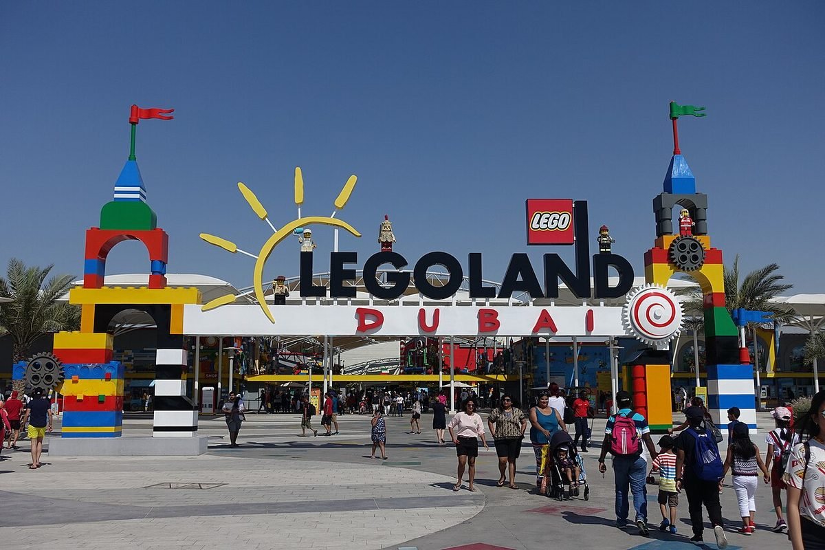 Families entering LEGOLAND Dubai, where a Dubai Parks annual pass pays for itself in two visits