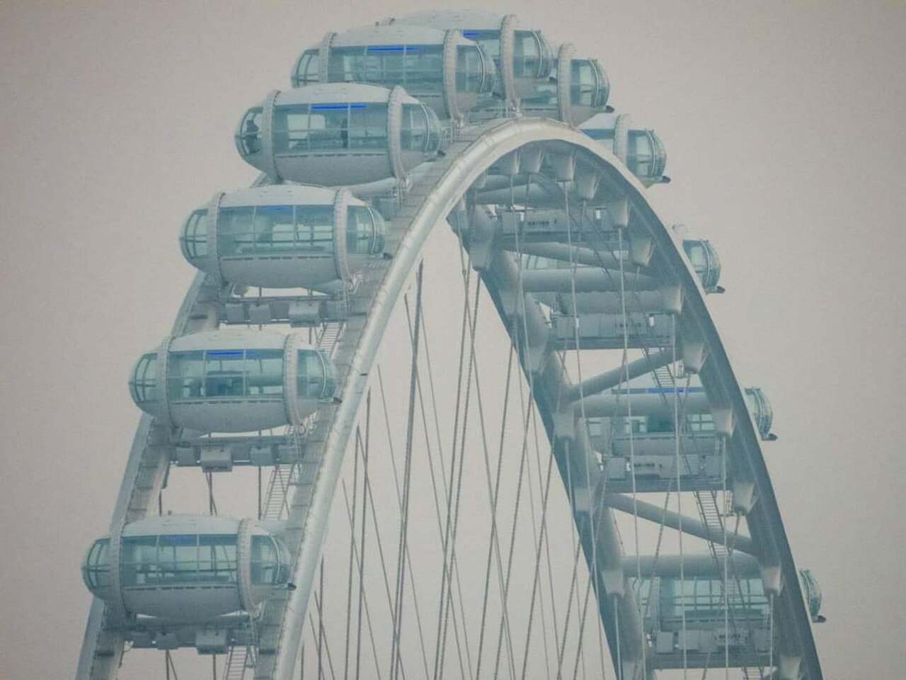 Ain Dubai cabins close up on the Bluewaters Island wheel