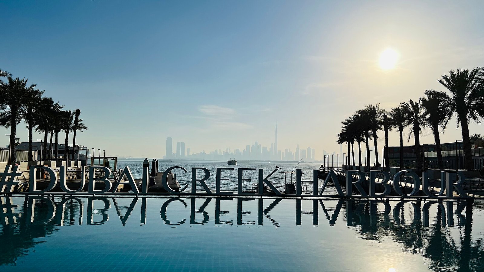 Waterfront promenade and towers at Dubai Creek Harbour