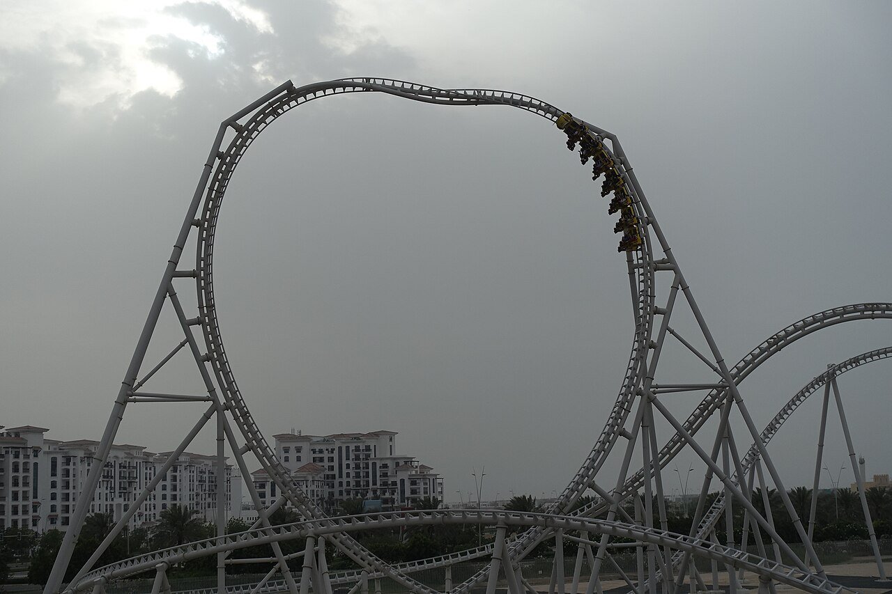 Flying Aces loop, the world's tallest non-inverting loop at Ferrari World Abu Dhabi