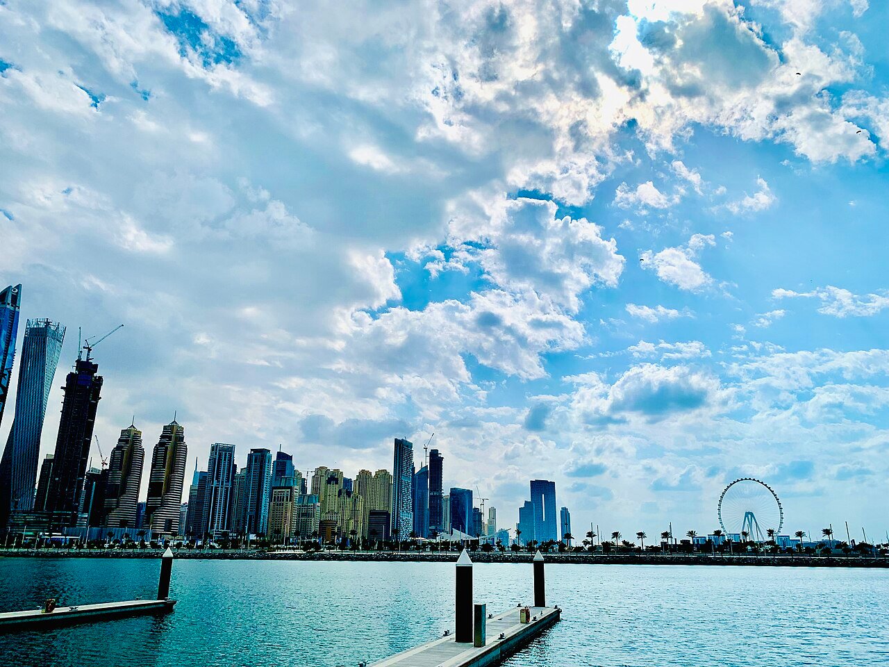 Ain Dubai seen from Dubai Harbour across the water
