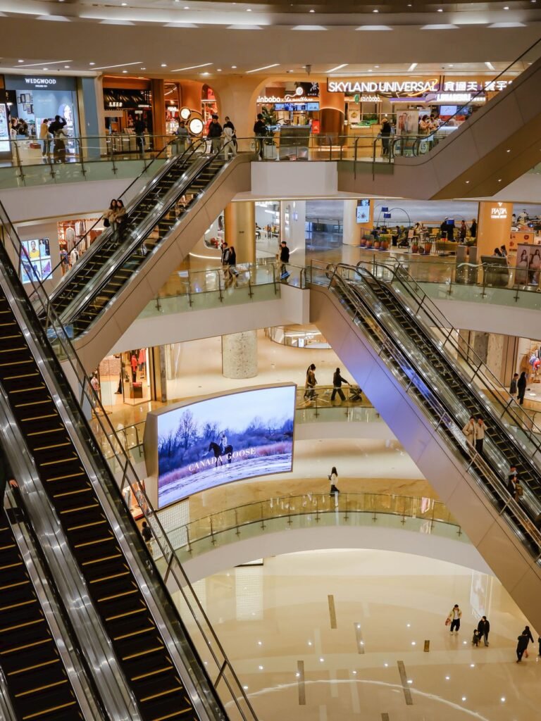 Multiple shopping levels inside Dubai outlet mall